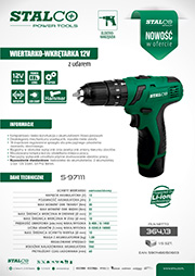 Stalco Power tools - wiertarko-wkrętarka 12V z udarem